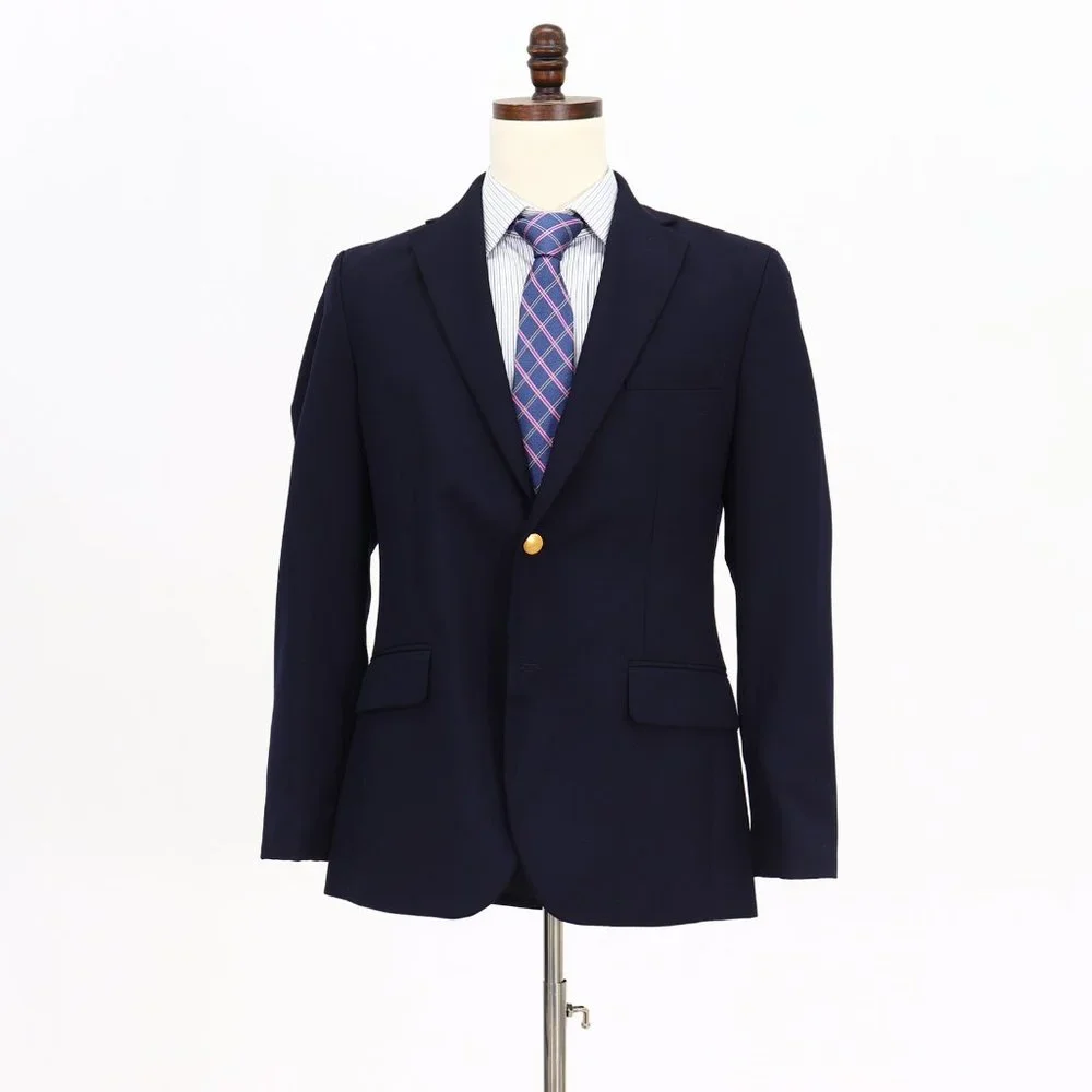 Lands' End 38R Navy Solid 2-Button Sport Coat Blazer Jacket V078